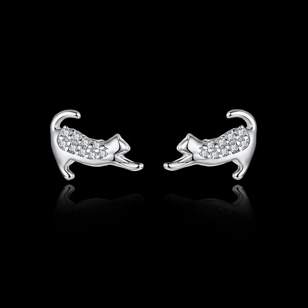 Silver Cat Earrings
