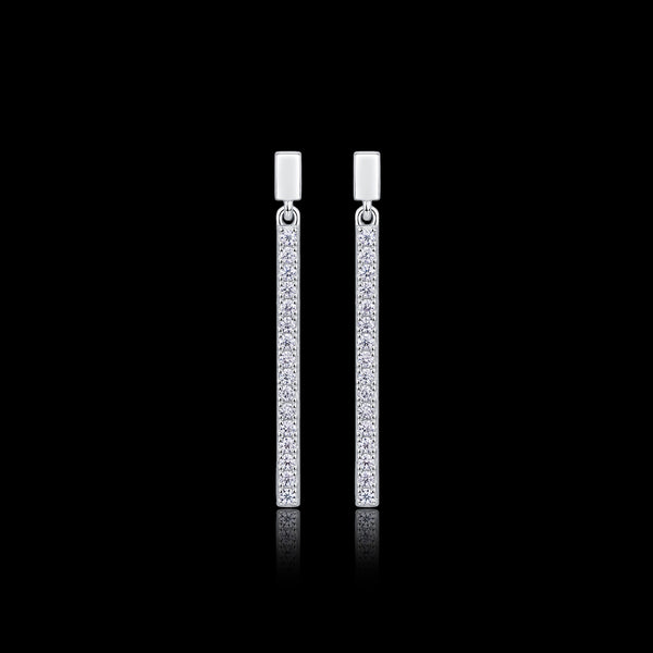 Moissanite Bar Drop Earrings – S925 Silver