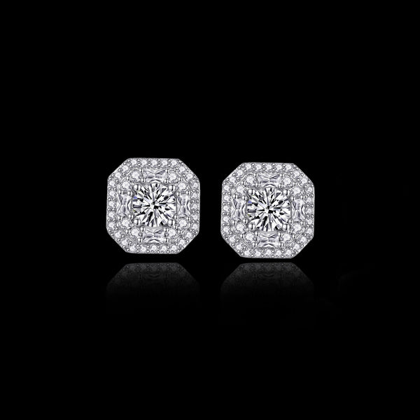 Moissanite Stud Earrings – 0.5ct S925 Platinum-Plated
