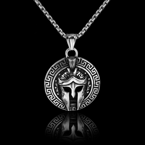 Ancient Spartan Mask Stainless Steel Necklace - VillainsWear