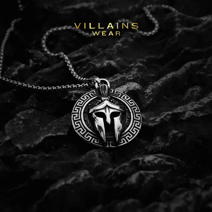 Ancient Spartan Mask Stainless Steel Necklace - VillainsWear