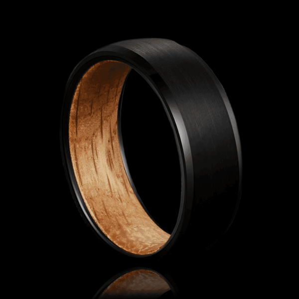 Barrel Wood Tungsten Ring - VillainsWear