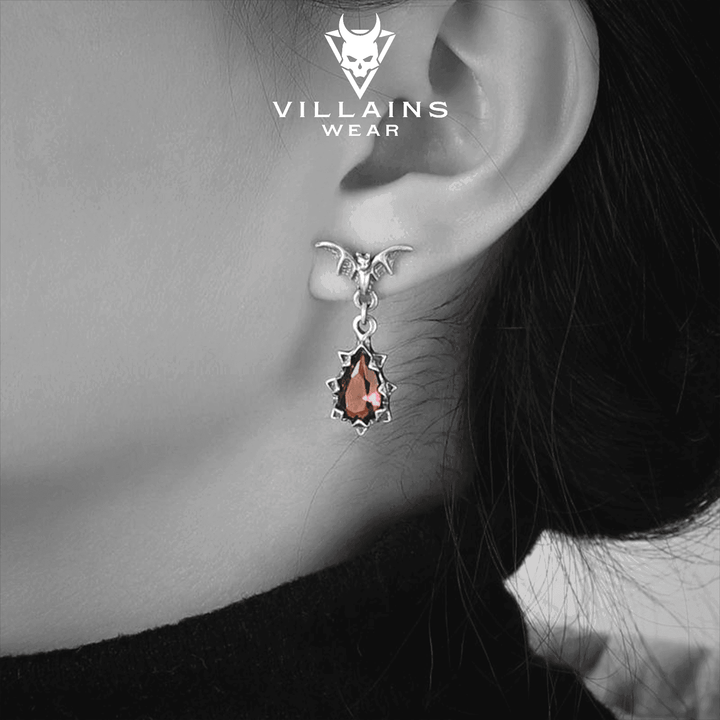 Bat Crystal Earrings - VillainsWear