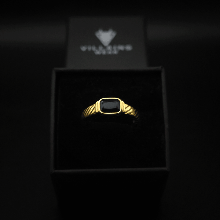 Black Diamond Signet Ring - VillainsWear