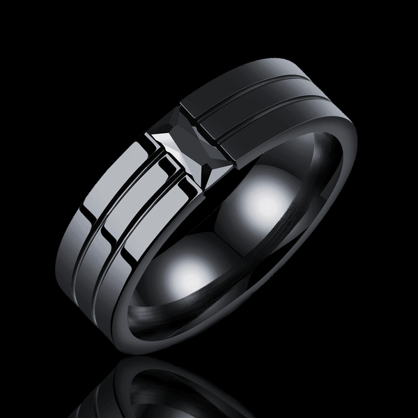 Black Diamond Stainless steel Ring - VillainsWear