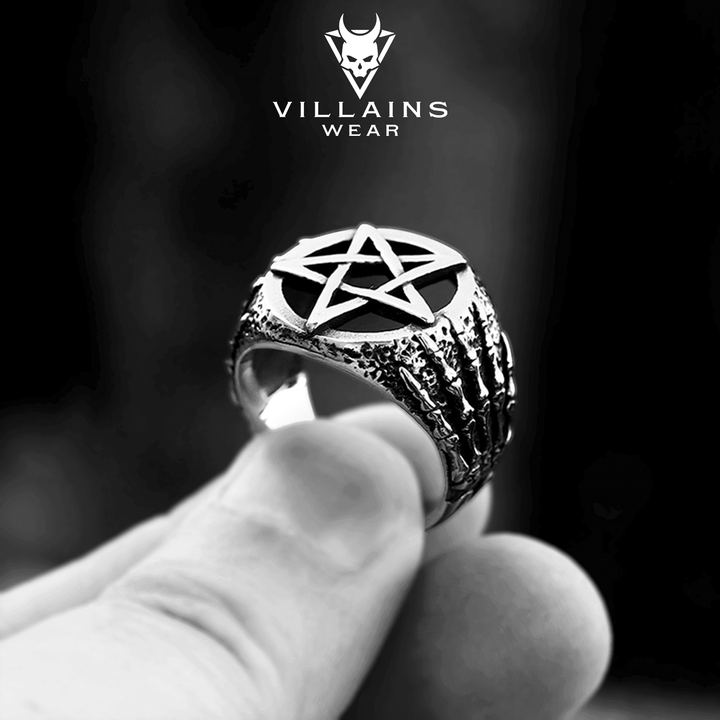 Bone Pentagram Ring - VillainsWear