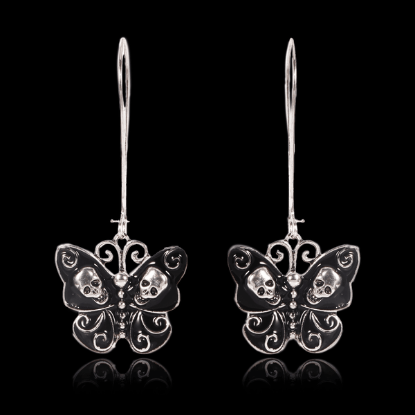 Butterfly skull earrings - VillainsWear