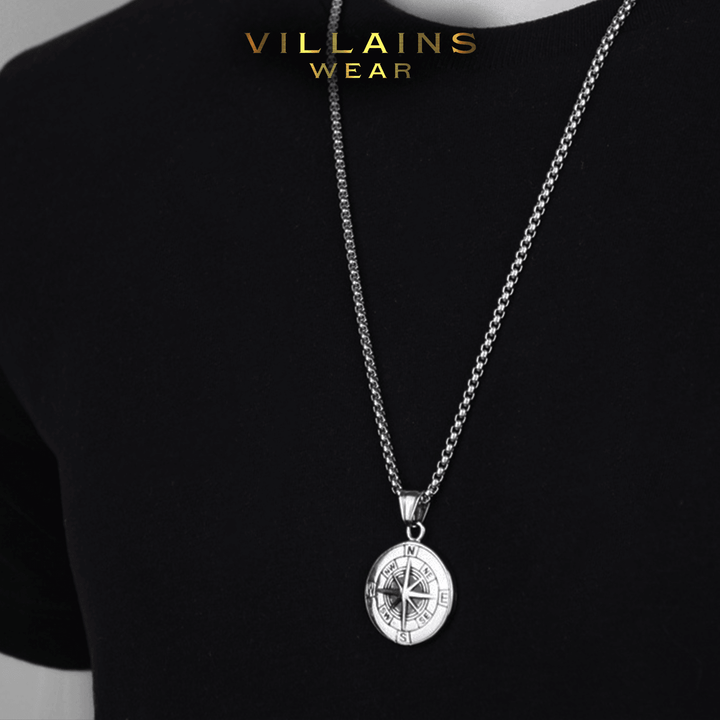 Compass titanium steel necklace - VillainsWear
