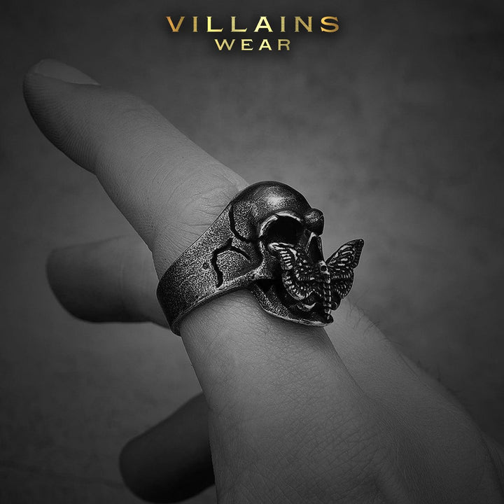 Death Moth Stainless Steel Ring - VillainsWear