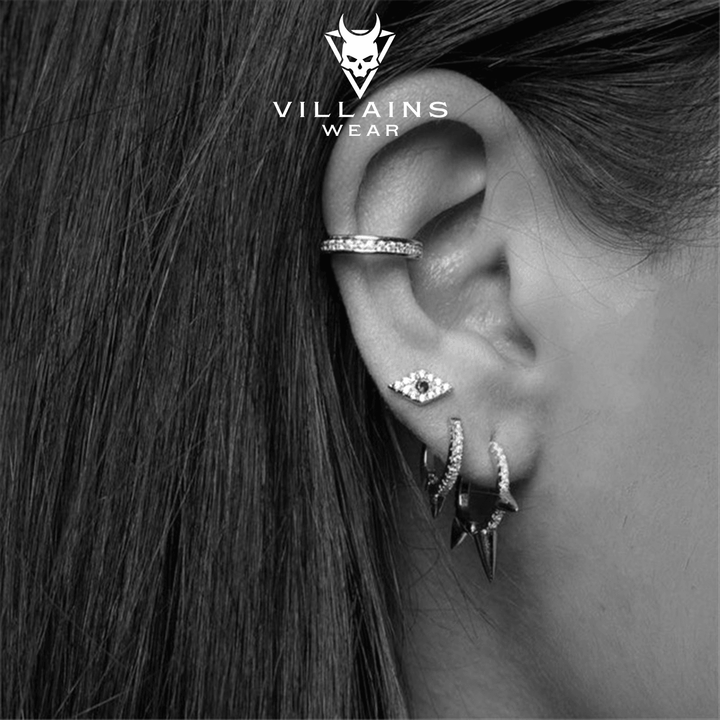 Diamond Rebel Spike Earrings - VillainsWear