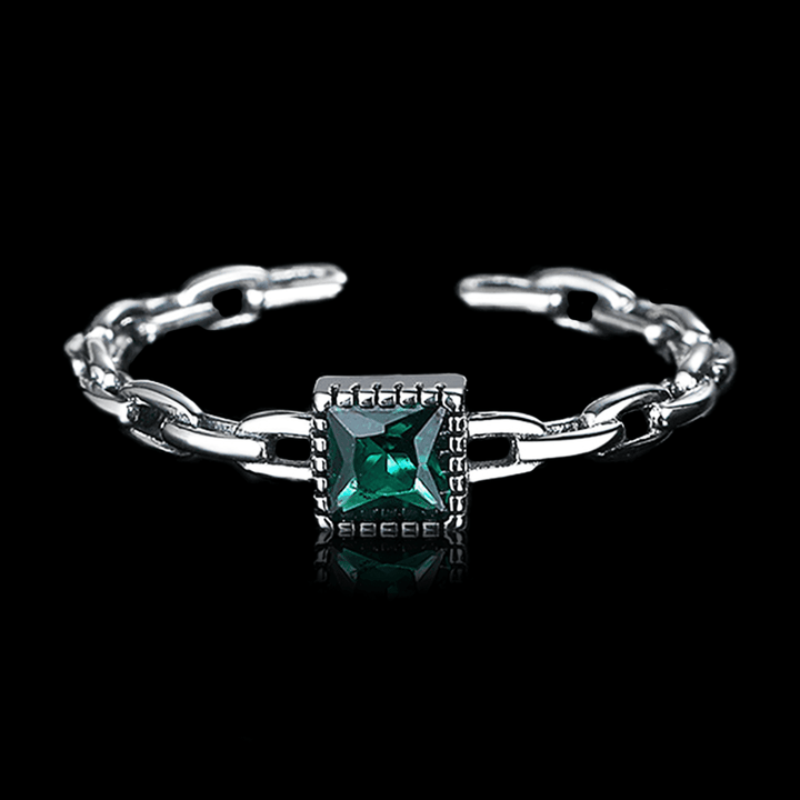 Emerald Chain Ring 925 - VillainsWear
