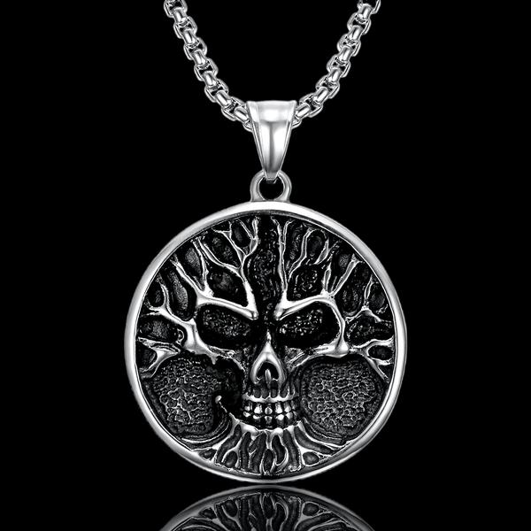 Eternal Legacy Skull Tree Pendant - Titanium Steel - VillainsWear