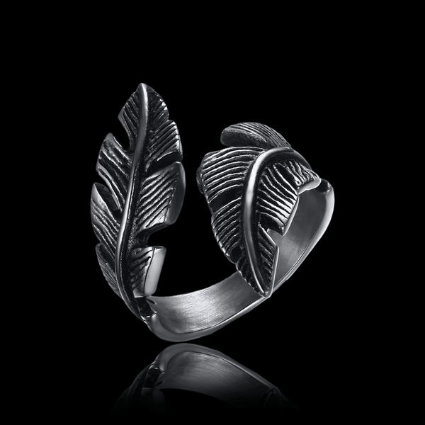 Feather Stainless Steel Ring - VillainsWear
