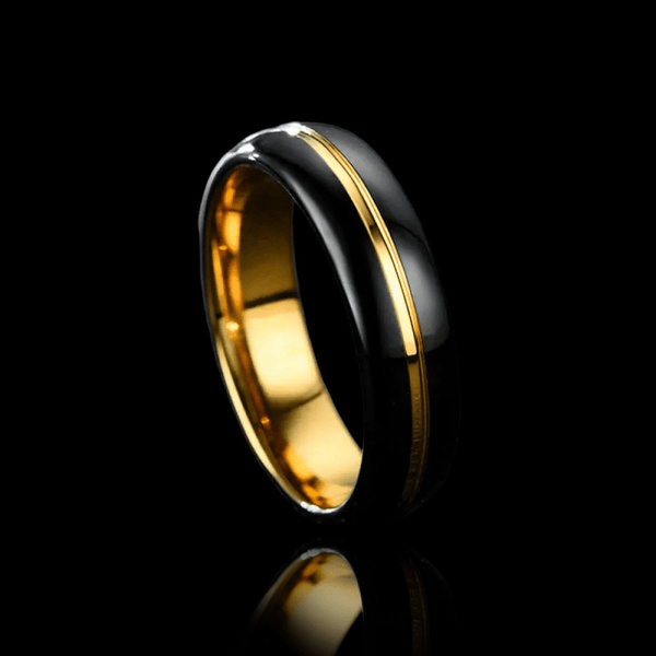 Gold Horizon Tungsten Ring - VillainsWear