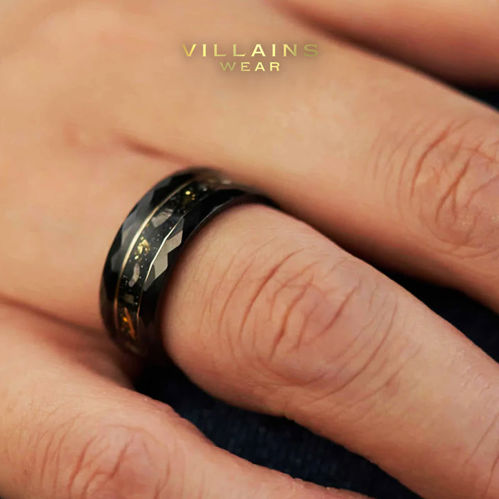 Golden Meteorite Ring - VillainsWear