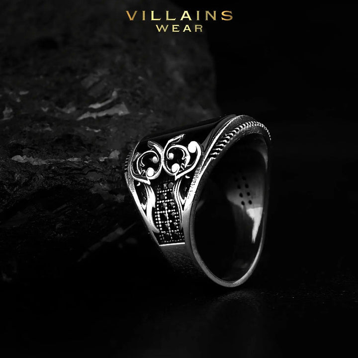 Gothic Stainless Steel Signet Ring - VillainsWear