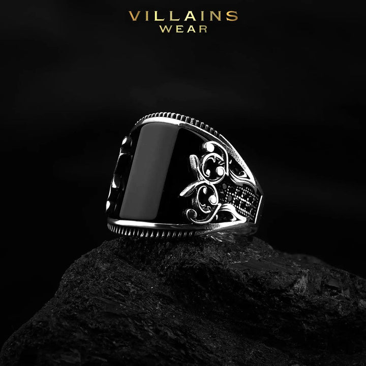 Gothic Stainless Steel Signet Ring - VillainsWear
