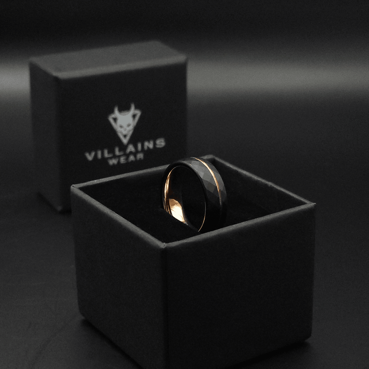 Hammered Rosegold Tungsten Ring - VillainsWear