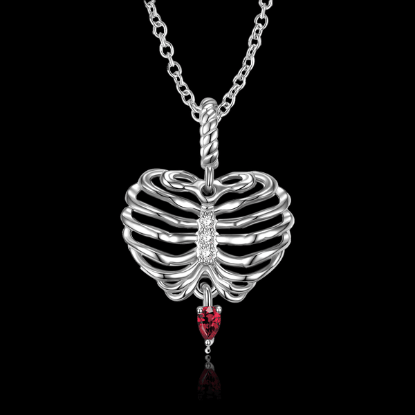 Heart Shaped Ribcage Necklace - VillainsWear
