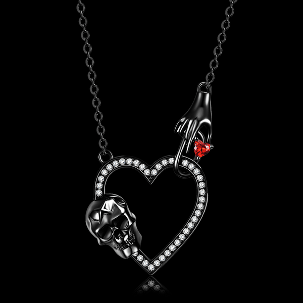 Heart Skeleton Necklace - VillainsWear
