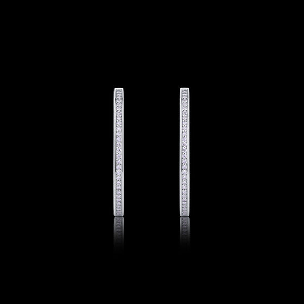 Moissanite Hoop Drops – S925 Platinum-Plated