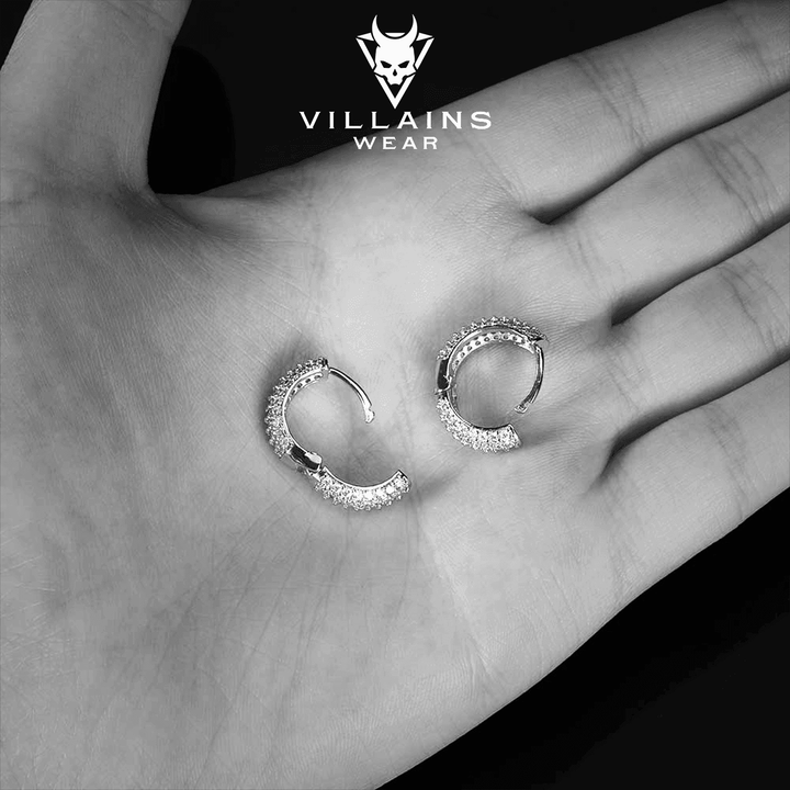 Iced Out Hoop Earrings - Villainswear - VillainsWear