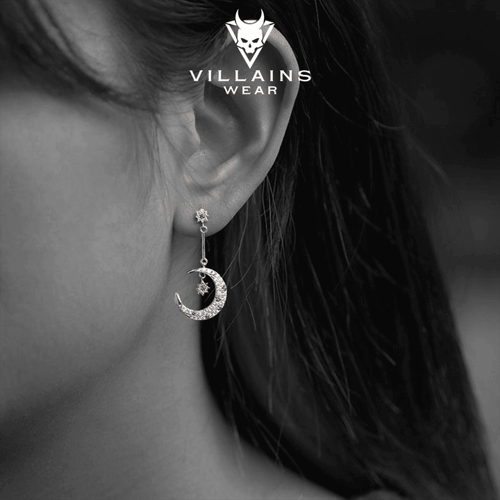 Moon Asymmetric Earrings - VillainsWear