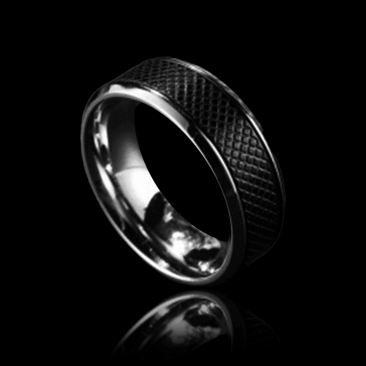 Patterned Titanium Steel Ring - VillainsWear