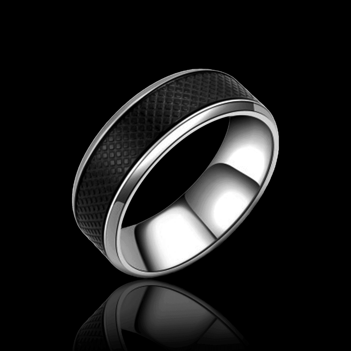 Patterned Titanium Steel Ring - VillainsWear