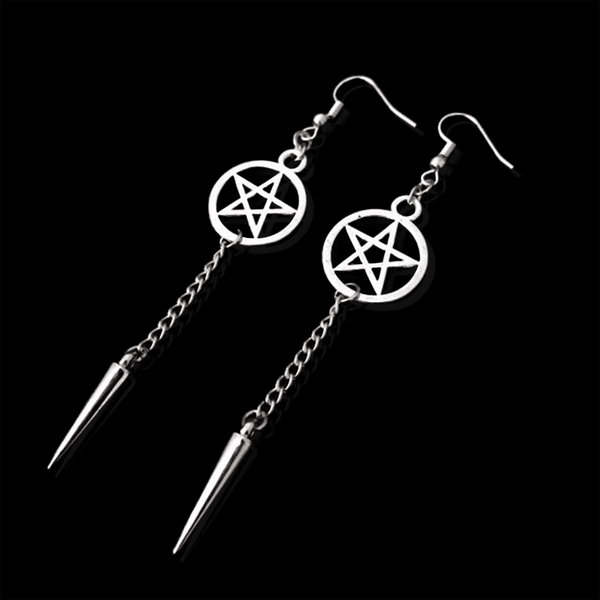 Pentagram Alloy Earrings - VillainsWear
