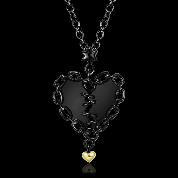 Sewn Heart Necklace - VillainsWear