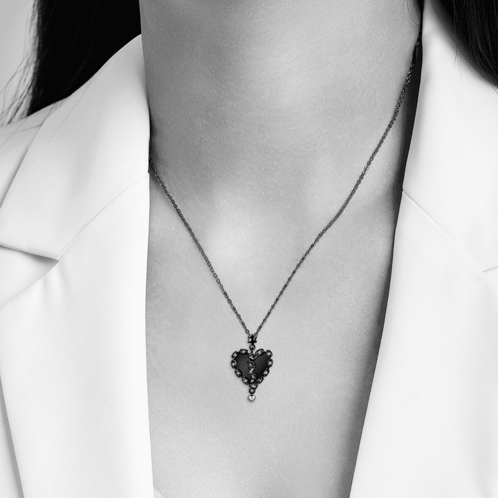 Sewn Heart Necklace - VillainsWear