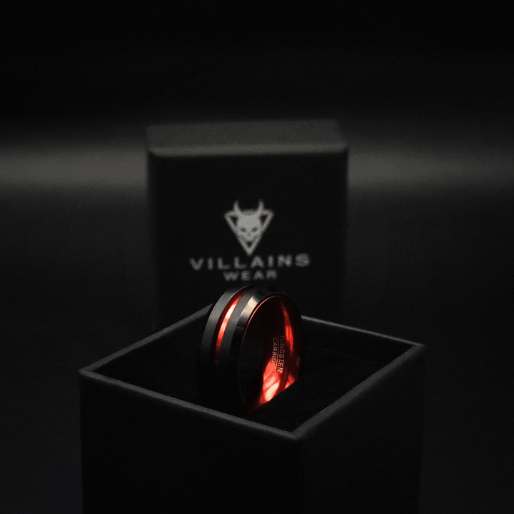 Shadowfire Tungsten Ring - VillainsWear