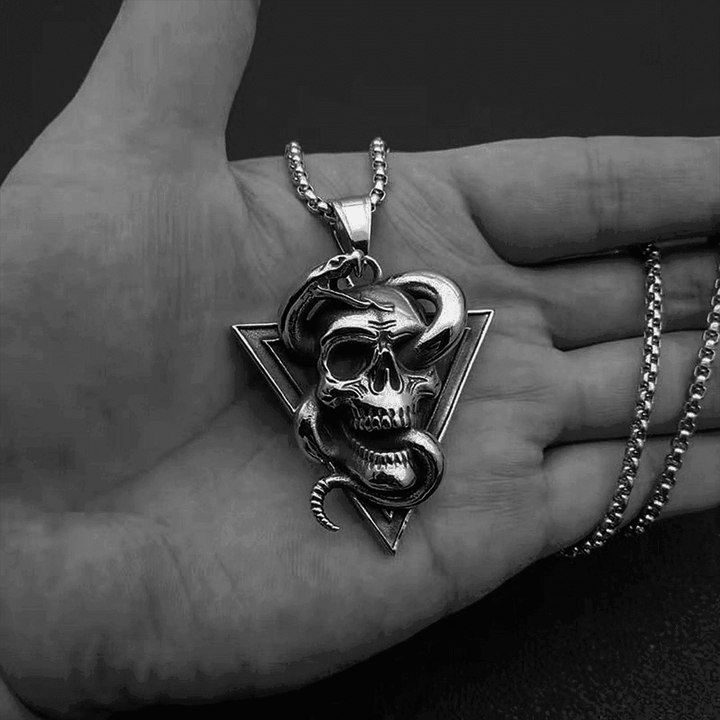 Skull & Snake Necklace - VillainsWear