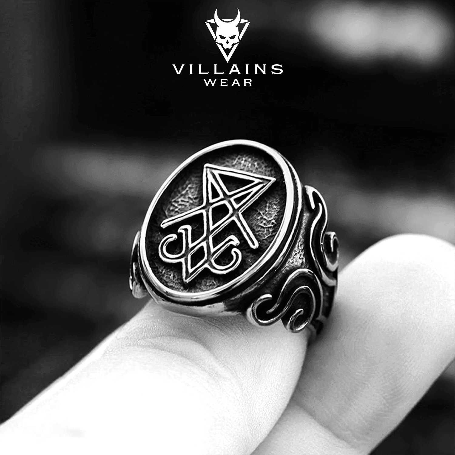Stainless Steel Lucifer Ring VillainsWear