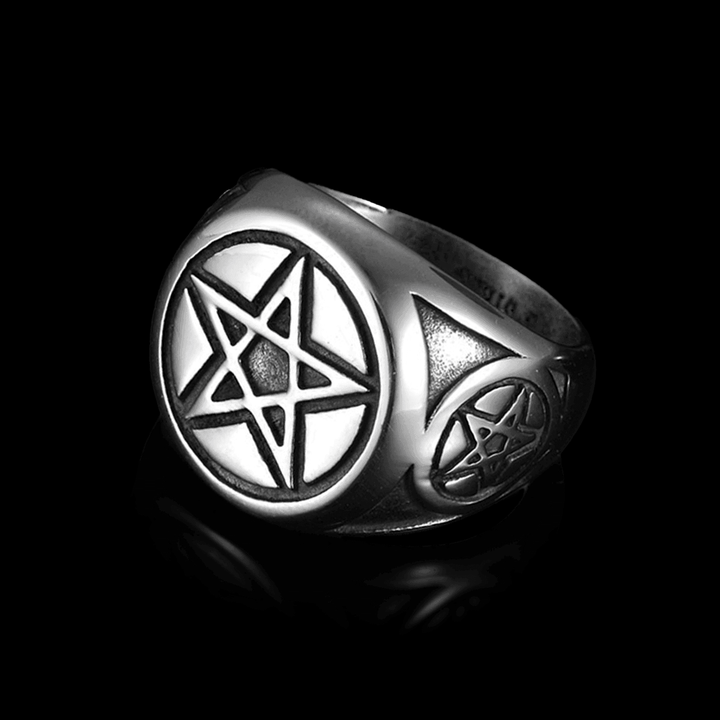 Stainless Steel Pentagram Ring - VillainsWear