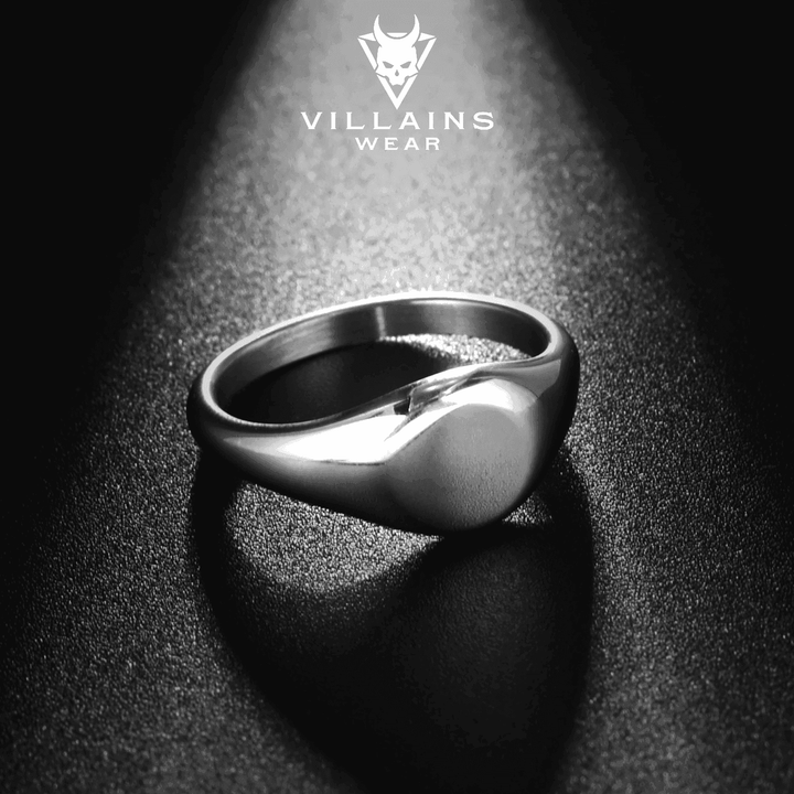 Titanium Steel Smooth Cut Round Ring - VillainsWear