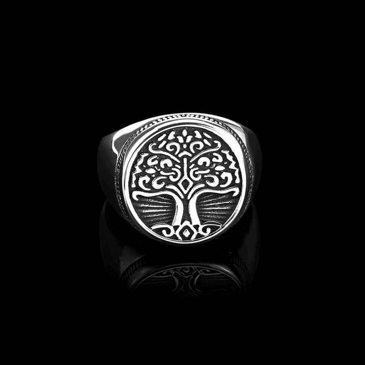 Tree Of Life Stainless Steel Signet Ring - VillainsWear